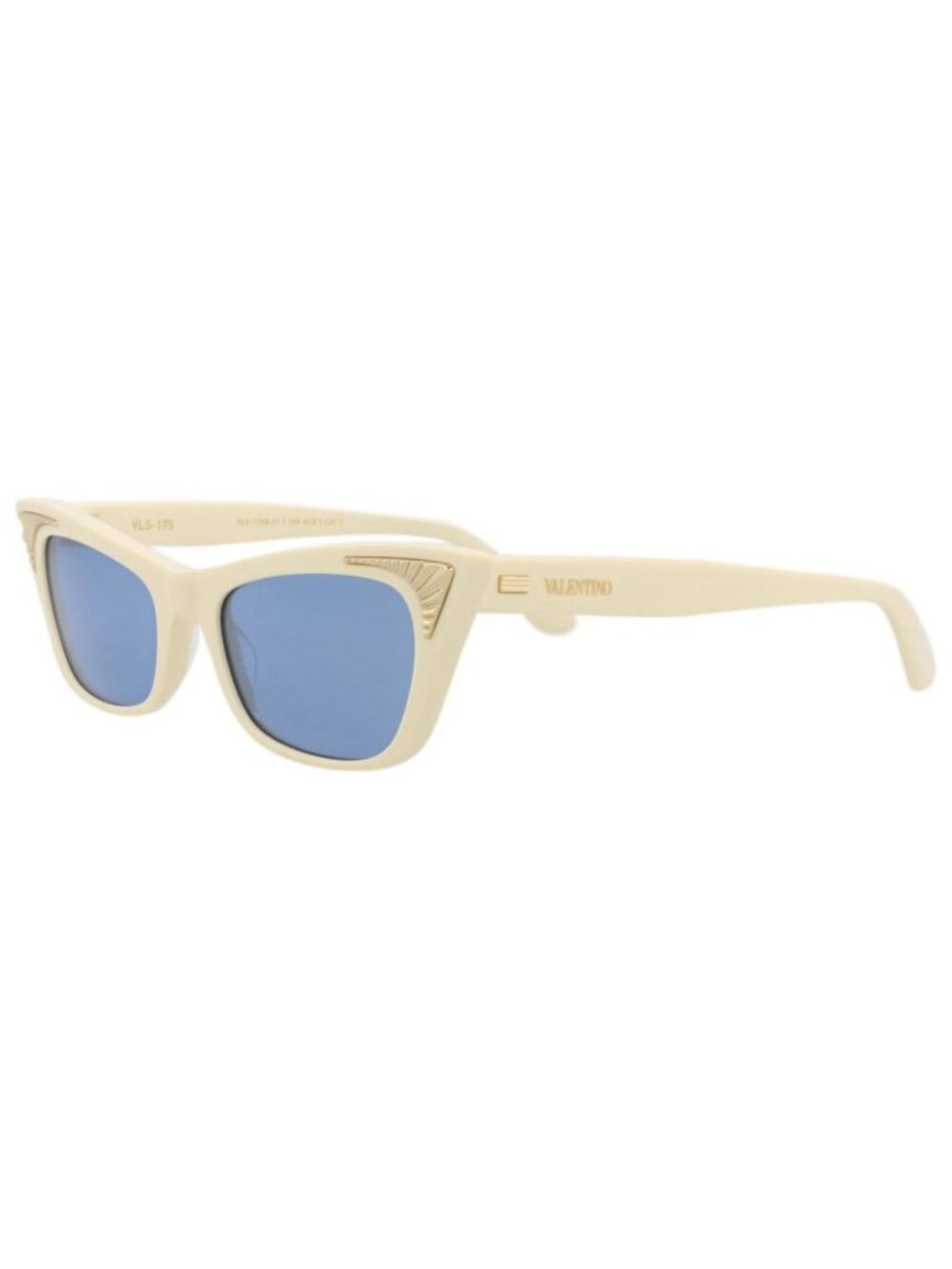 New Valentino Women's Eyeglasses Cat Eye Acetate Frame Ivory Ivory Blue
